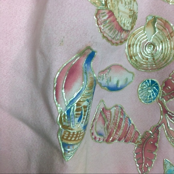 VINTAGE Sweatshirt Puff Paint Handmade Coral Shells Retro Golden Girls Size XL - Picture 11 of 13